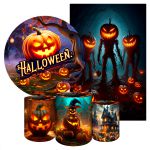Kit 5 Peças Capa Redonda + Capa Retangular + Trio Capas Cilindros Sublimados Tema Halloween 2245