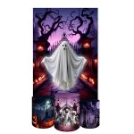 Capa Retangular + Trio Capas Cilindros Sublimados Tema Halloween 2244
