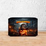 Capa Decorativa para 2 Mesas Quadrada Sublimada Tema Halloween 2246