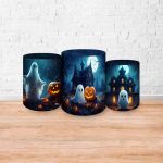 Trio Capas Cilindros Sublimados Tema Halloween 2247