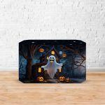 Capa Decorativa para 2 Mesas Quadrada Sublimada Tema Halloween 2247