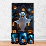 Capa Retangular + Trio Capas Cilindros Sublimados Tema Halloween 2247