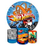 Capa Painel + Trio Capas Cilindros Sublimados Tema Hotwheels 1740