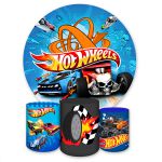 Capa Painel + Trio Capas Cilindros Sublimados Tema Hotwheels 1743