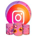Capa Painel + Trio Capas Cilindros Sublimados Tema Instagram 1235