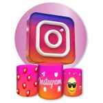 Capa Painel + Trio Capas Cilindros Sublimados Tema Instagram 1243