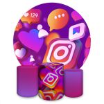 Capa Painel + Trio Capas Cilindros Sublimados Tema Instagram 4523