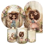 Kit 5 peças Capa Romano Veste Fácil+ Capa Redonda+ Trio Capas Cilindro Sublimados Tema Jardim 4002