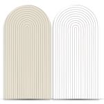 Capa Painel Romano Sublimado Tema Ripado Branco/Bege 4141