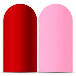 Capa Painel Romano Veste Fácil Metalizado Rosa e Vermelho 4144
