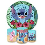 Kit Capa Painel Redondo + Trio Capas Cilindros Sublimados Tema Lilo & Stitch 4154