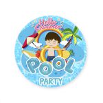 Capa Painel Redondo Tema Pool Party 4193