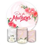 Capa Painel + Trio Capas Cilindros Sublimados Tema Dia das Mulheres 4512