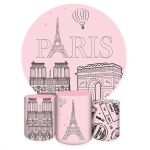 Capa Painel + Trio Capas Cilindros Sublimados Tema Paris 5074