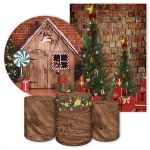 Kit 5 Peças Capa Redonda + Capa Retangular + Trio Capas Cilindros Sublimados Tema Natal 158