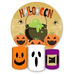 Capa Painel + Trio Capas Cilindros Sublimados Tema Halloween 1065