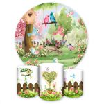 Capa Painel + Trio Capas Cilindros Sublimados Tema Jardim 1550