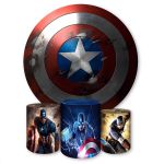 Capa Painel + Trio Capas Cilindros Sublimados Tema Capitão América 216
