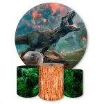 Capa Painel + Trio Capas Cilindros Sublimados Tema Dinossauro 407