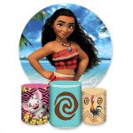 Capa Painel + Trio Capas Cilindros Sublimados Tema Moana 4534