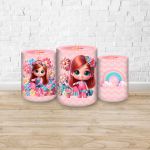 Trio Capas Cilindros Sublimados Jardim Cute Rosinha 2216