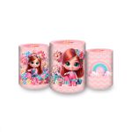 Trio Capas Cilindros Sublimados Jardim Cute Rosinha 2216