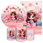 Kit 5 Peças Capa Redonda + Capa Retangular + Trio Capas Cilindros Sublimados Tema Jardim Cute jardim 2216
