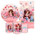 Kit 5 Peças Capa Redonda + Capa Retangular + Trio Capas Cilindros Sublimados Tema Jardim Cute jardim 2216
