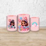 Trio Capas Cilindros Sublimados Jardim Cute Rosinha 2217