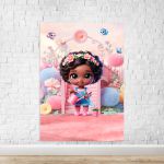 Capa Painel Retangular Sublimado Tema Jardim Cute Rosinha 2217