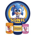 Capa Painel + Trio Capas Cilindros Sublimados Tema Sonic 5187