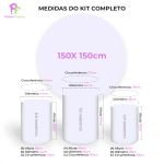 Kit Capa Painel Redondo + Capa Retangular + Trio Capas Cilindros Tema Chá de Bebê 4216