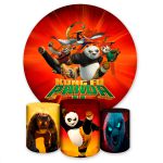 Capa Painel + Trio Capas Cilindros Sublimados Tema Kung Fu Panda 