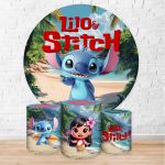 Capa Painel + Trio Capas Cilindros Sublimados Tema Lilo e Stitch 5095