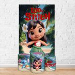 Capa Retangular + Trio Capas Cilindros Sublimados Tema lilo e stitch 5095