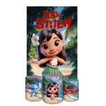 Capa Retangular + Trio Capas Cilindros Sublimados Tema lilo e stitch 5095