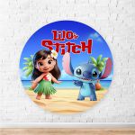 Capa Painel Redondo Sublimados Tema Lilo e Stitch 5096