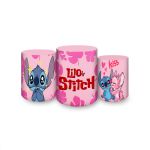 Trio Capas Cilindros Sublimados Tema Lilo e Stitch