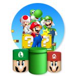 Capa Painel + Trio Capas Cilindros Sublimados Tema Mario Bros 739