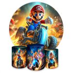 Capa Painel + Trio Capas Cilindros Sublimados Tema Super Mario 4015