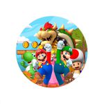 Capa Painel Redondo Sublimados Tema Super Mario 4016