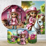 Kit 5 Peças Capa Redonda + Capa Retangular + Trio Capas Cilindros Sublimados Tema Barbie Boiadeira 4636