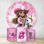 Kit Capa Painel + Trio Capas Cilindros Sublimados Tema Barbie Boiadeira 4635