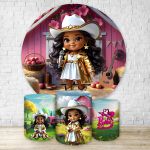 Kit Capa Painel + Trio Capas Cilindros Sublimados Tema Barbie Boiadeira 4637