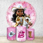 Kit Capa Painel + Trio Capas Cilindros Sublimados Tema Barbie Boiadeira 4638