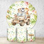 Kit Capa Painel + Trio Capas Cilindros Sublimados Tema Safari 4640