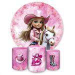 Kit Capa Painel + Trio Capas Cilindros Sublimados Tema Barbie Boiadeira 4635