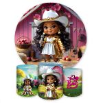 Kit Capa Painel + Trio Capas Cilindros Sublimados Tema Barbie Boiadeira 4637