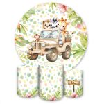 Kit Capa Painel + Trio Capas Cilindros Sublimados Tema Safari 4640