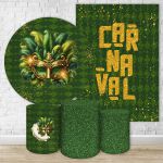 Kit 5 Peças Capa Redonda + Capa Retangular + Trio Capas Cilindros Sublimados Tema Carnaval 4625